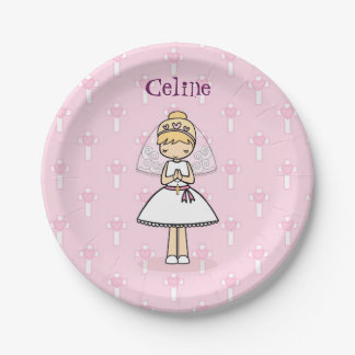 Personalised First Communion Day Girl Paper Plate