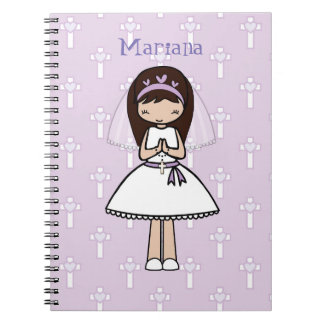 Personalised First Communion Day Latina Girl Notebook