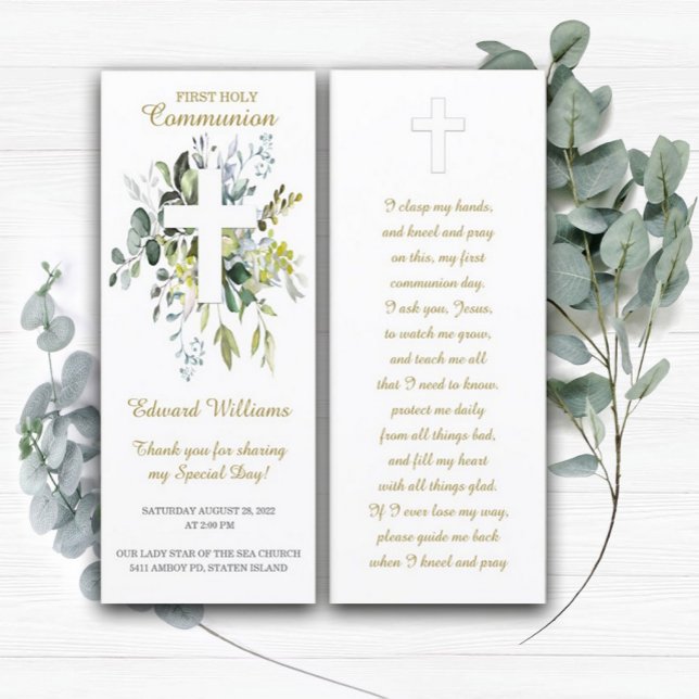 Personalised  First Communion Prayer Card (Creator Uploaded)