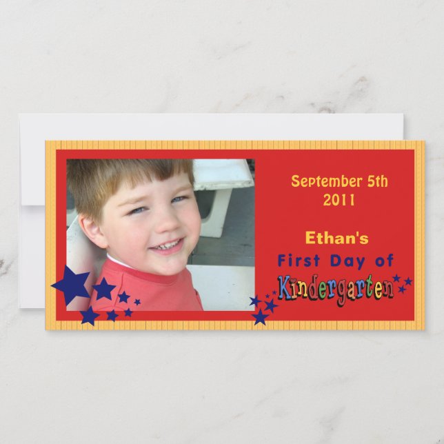 Personalised First Day of Kindergarten Custom Announcement (Front)