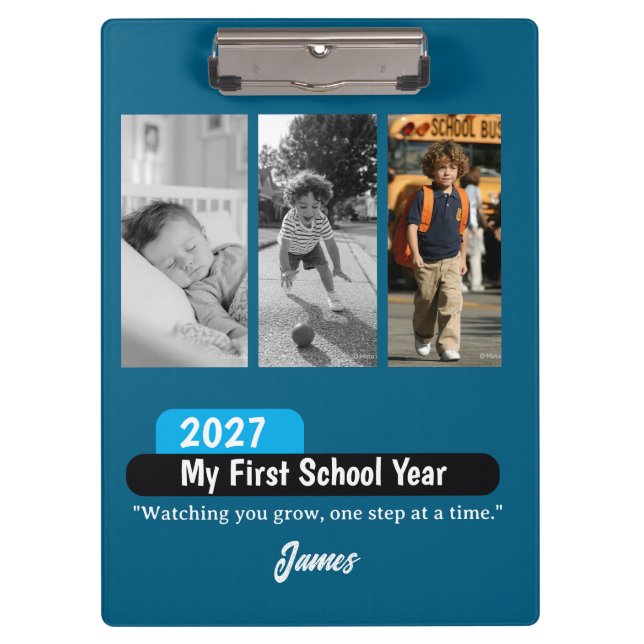 Personalised First Day of School Photo Keepsake Clipboard (Front)
