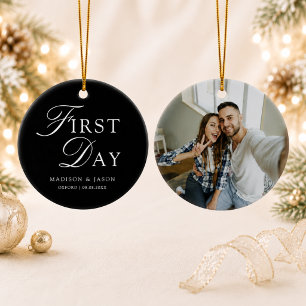 Personalised First Day Photo Christmas Ornament