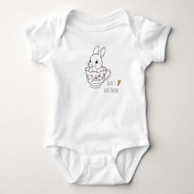 Personalised First Easter Bunny Baby Bodysuit (Front)