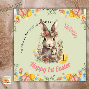 Personalised First Easter Card, 1st Easter Bunny Holiday Card