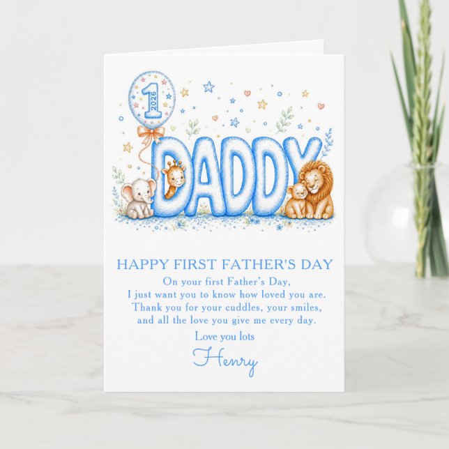 Personalised First Father’s Day Card for Daddy (Front)