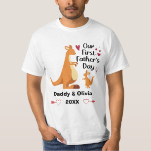 Personalised First Fathers Day Australian Kangaroo T-Shirt
