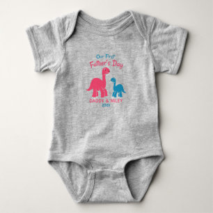 Personalised First Father's Day Cute Dinosaur Baby Bodysuit