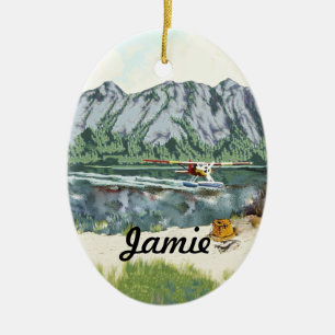 Personalised First Fishing Trip Ceramic Tree Decoration