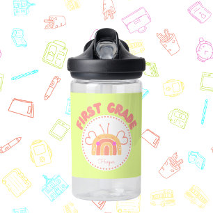 Personalised First Grade Rainbow Water Bottle