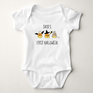 Personalised First Halloween Candy Corn Baby Bodysuit