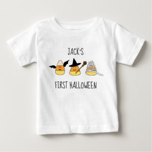 Personalised First Halloween Candy Corn Baby T-Shirt