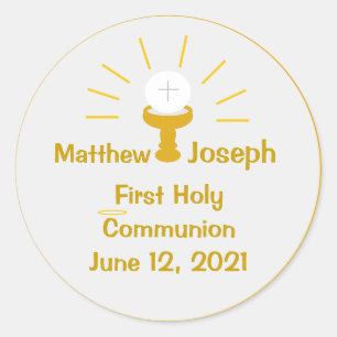 Personalised First Holy Communion Classic Round Sticker