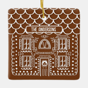 Personalised First Home Gingerbread Christmas Ceramic Ornament