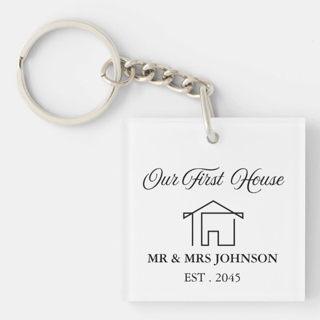 Personalised First Home Realtor Closing Gift Key Ring (Front)