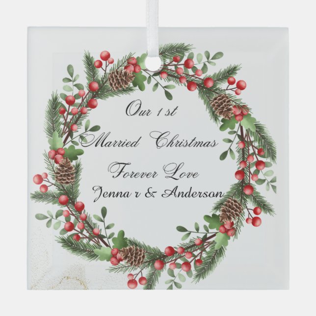 Personalised First Married Christmas Ornament (Front)