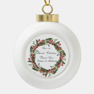 Personalised First Married Christmas Ornament