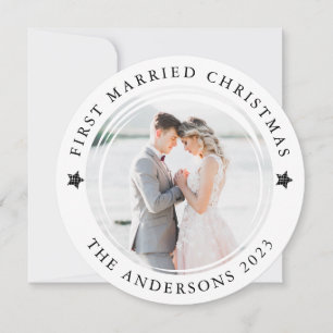 Personalised First Married Christmas Photo Holiday Card