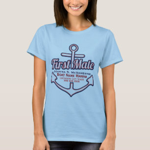 Personalised First Mate Anchor Nautical Tee