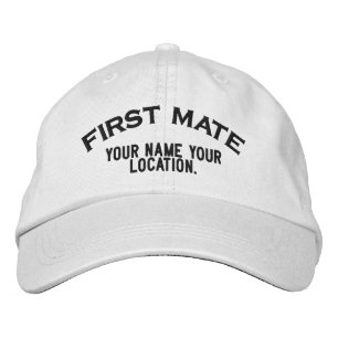 Personalised First Mate Nautical Style Hat