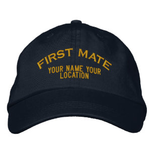 Personalised First Mate Nautical Style Hat