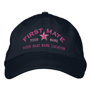 Personalised First Mate Star Ball Cap Embroidery