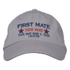 Personalised First Mate Stars Cap Embroidery