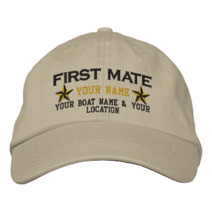 Personalised First Mate Stars Cap Embroidery