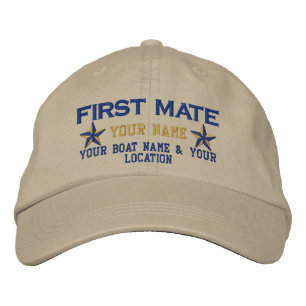 Personalised First Mate Stars Cap Embroidery