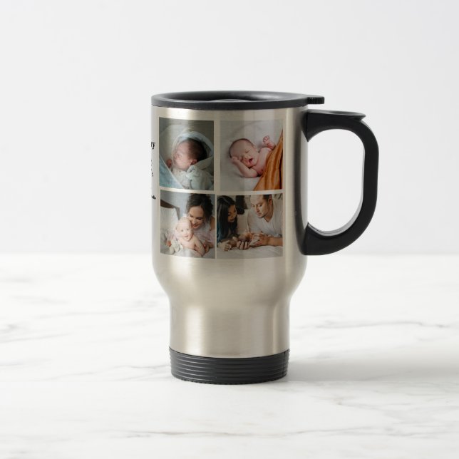 Personalised First Mother's day Photo Collage  Travel Mug (Right)