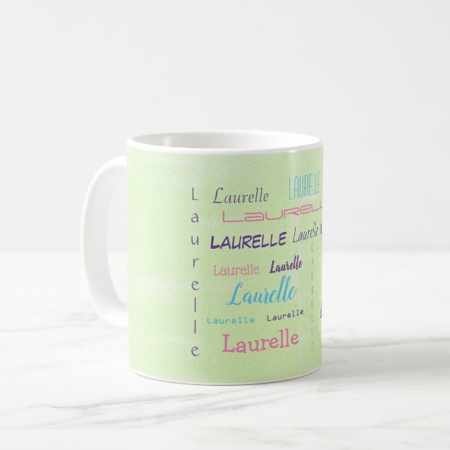 Personalised First Name Font Typeface Custom Coffee Mug (Front Left)