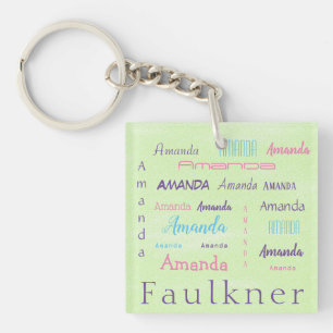 Personalised First Name Font Typeface Surname  Key Ring