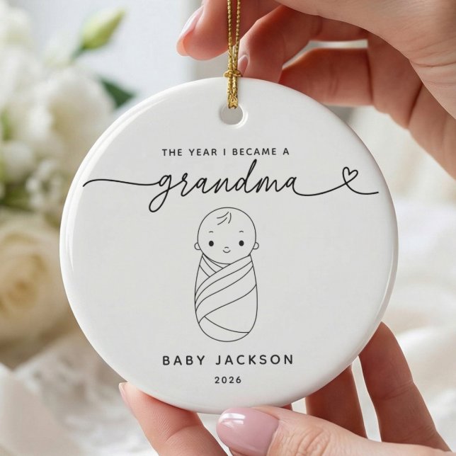 Personalised First Time Grandma Ornament (Creator Uploaded)