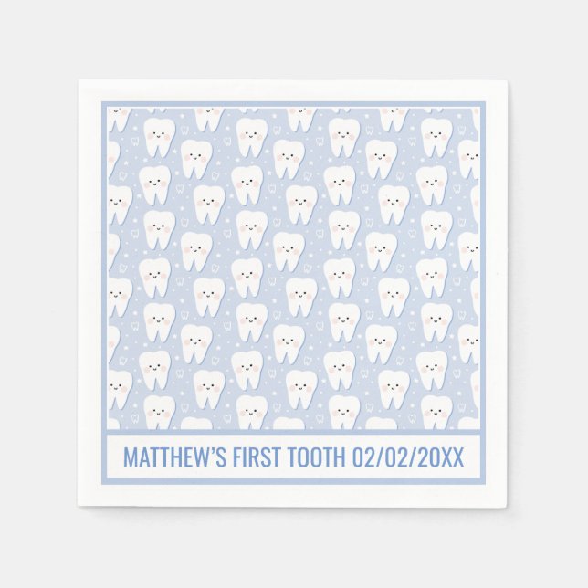 Personalised First Tooth Paper Napkin (Front)