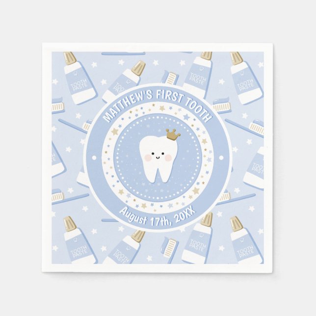 Personalised First Tooth Paper Napkin (Front)