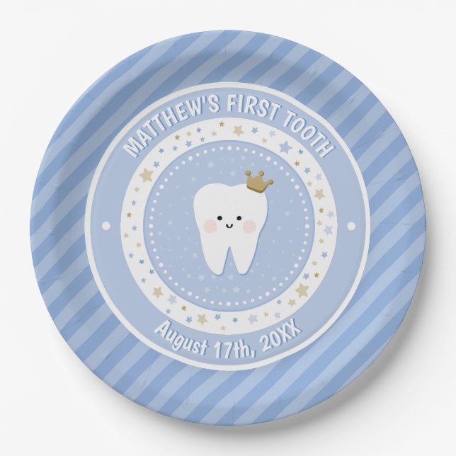 Personalised First Tooth  Paper Plate (Front)