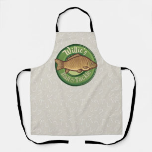 Personalised Fish and Tackle Shop Fishing Angler Apron
