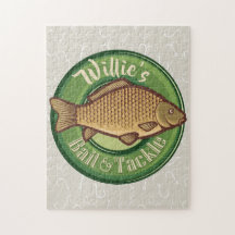 Personalised Fish and Tackle Shop Fishing Angler