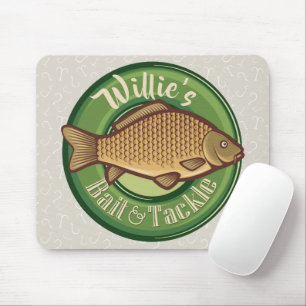 Personalised Fish and Tackle Shop Fishing Angler Mouse Mat