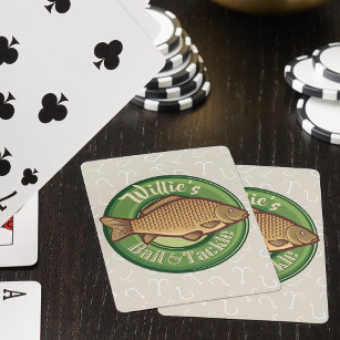 Personalised Fish and Tackle Shop Fishing Angler Playing Cards