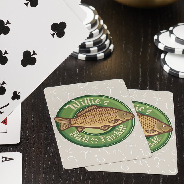 Personalised Fish and Tackle Shop Fishing Angler Playing Cards (Creator Uploaded)