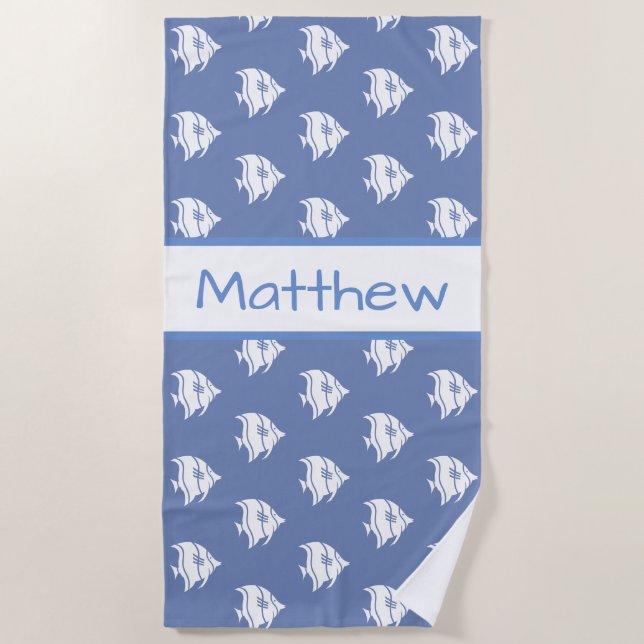 Personalised Fish Beach Towel (Front)