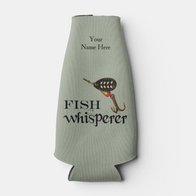 Personalised Fish Whisperer Bottle Cooler (Front)