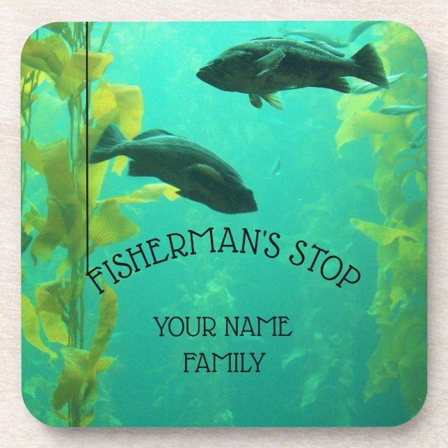 Personalised Fisherman's Stop Coaster (Front)