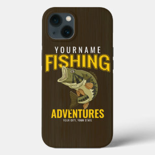 Personalised Fishing Adventures Bass Fish Angler  iPhone 13 Case