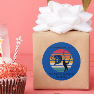 Personalised Fishing Bachelor Weekend  Classic Round Sticker