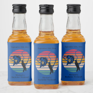 Personalised Fishing Bachelor Weekend  Liquor Bottle Label