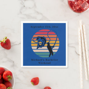 Personalised Fishing Bachelor Weekend Napkin