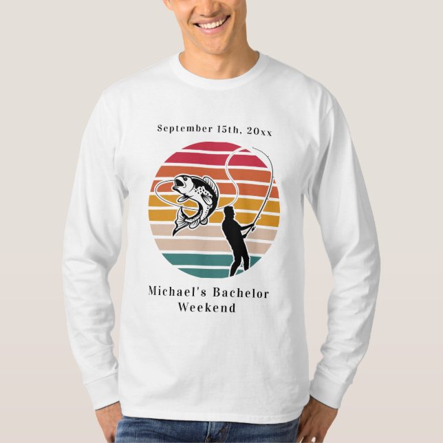 Personalised Fishing Bachelor Weekend T-Shirt (Front)