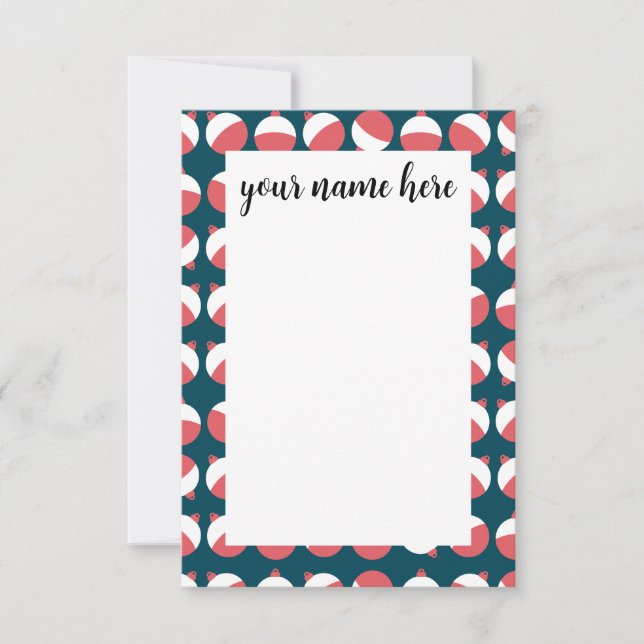 Personalised Fishing Bobber Notecards (Front)