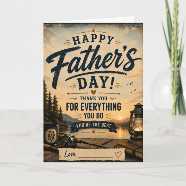 Personalised Fishing Dad Greeting Card (Front)
